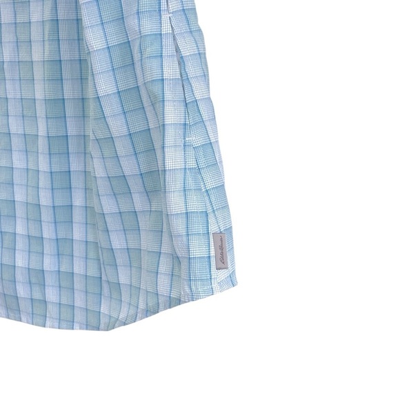 EDDIE BAUER S'less PLAID Performance Shirt' (Moisture Wicking/UV)- M, Turquoise - Picture 4 of 12